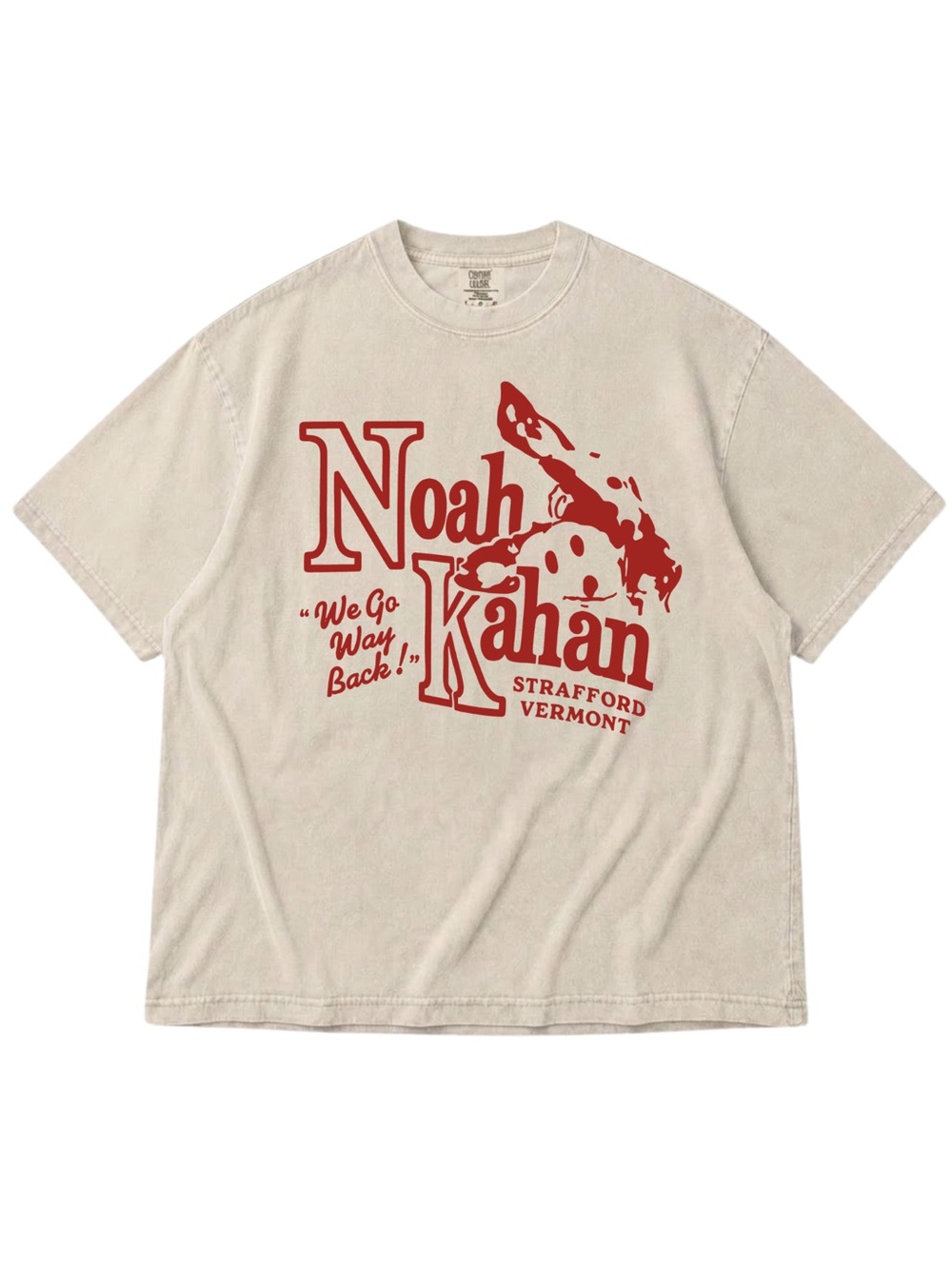 Comfort Colors Ivory T-Shirt with Red Noah Kahan Graphic